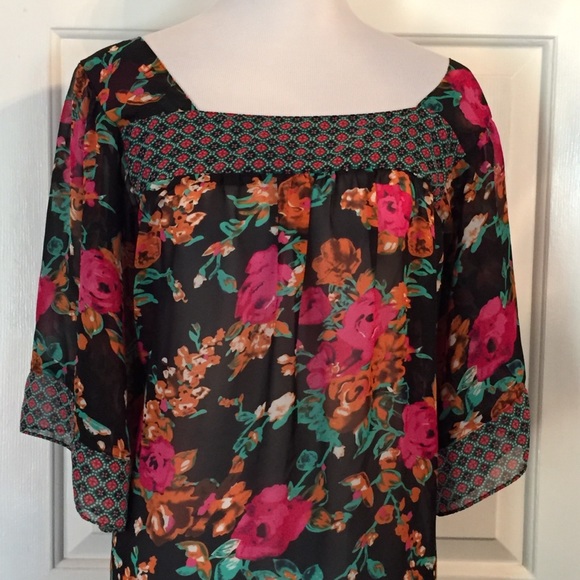 Pure Energy Floral tunic top Sz 3X Nwot - Picture 4 of 8